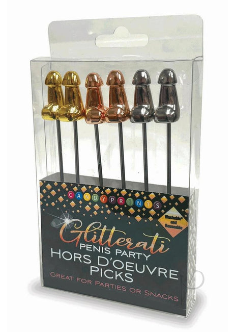 Glitterati Hor D' Oeuvre's Picks (6 per Set) - Assorted Colors