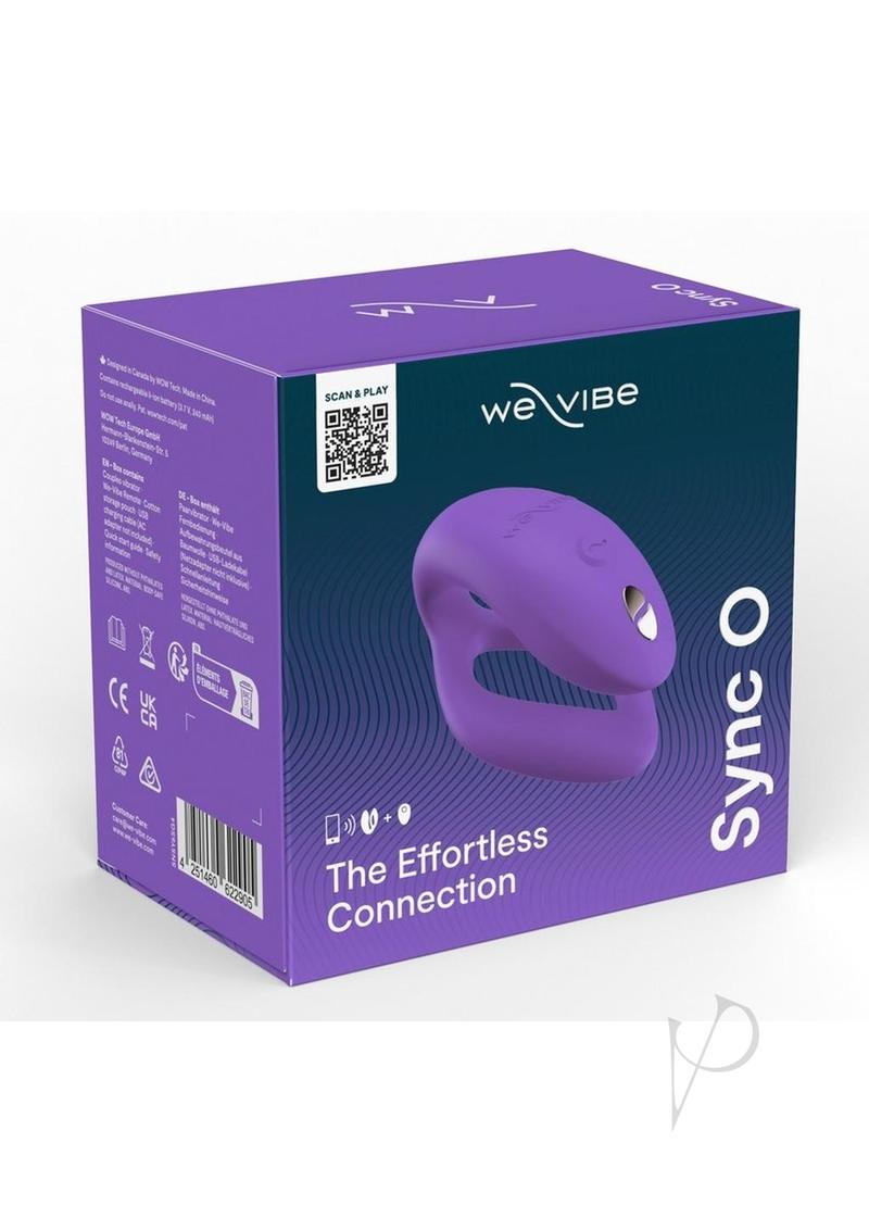 We-Vibe Sync O Rechargeable Silicone Couples Vibrator with Remote Control - Purple