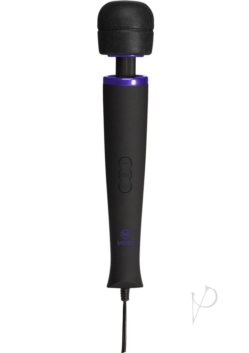 Merci Power Wand Silicone Wand Massager - Black