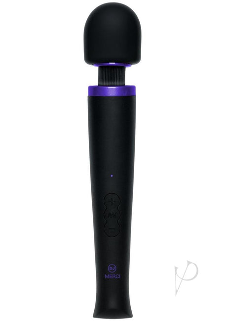 Merci Rechargeable Power Wand Silicone Wand Massager - Black