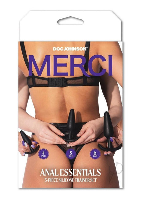 Merci Anal Essentials Silicone Trainer Set (3 Piece) - Black