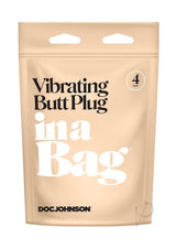In a Bag Silicone Vibrating Butt Plug 4in - Black