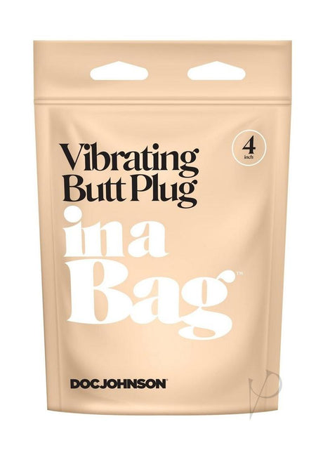 In a Bag Silicone Vibrating Butt Plug 4in - Black