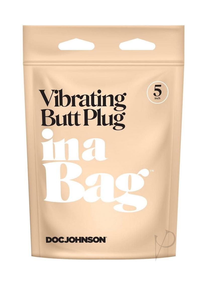 In a Bag Silicone Vibrating Butt Plug 5in - Black