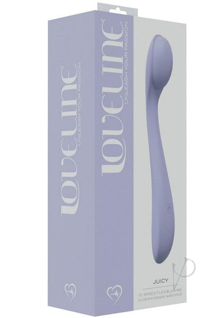 LoveLine Juicy Silicone Rechargeable 10 Speed Flexible Vibrator - Lavender