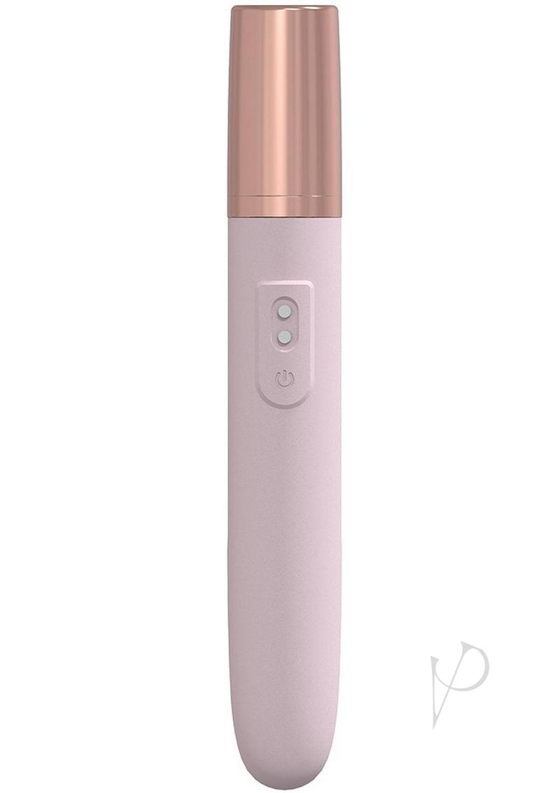 LoveLine The Traveler Rechargeable 10 Speed Travel Vibrator - Pink - Holds Lubricant