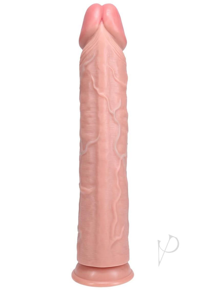 RealRock Ultra Realistic Skin Extra Large Straight Dildo with Suction Cup 14in - Vanilla