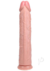 RealRock Ultra Realistic Skin Extra Large Straight Dildo with Suction Cup 14in - Vanilla
