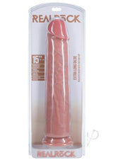 RealRock Ultra Realistic Skin Extra Large Straight Dildo with Suction Cup 15in - Vanilla