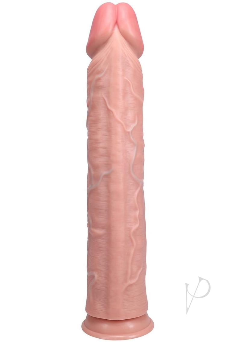 RealRock Ultra Realistic Skin Extra Large Straight Dildo with Suction Cup 15in - Vanilla