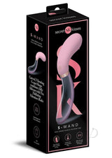 Secret Kisses Glass S Shape Rechargeable Silicone Dual End Vibrator - Pink/Clear