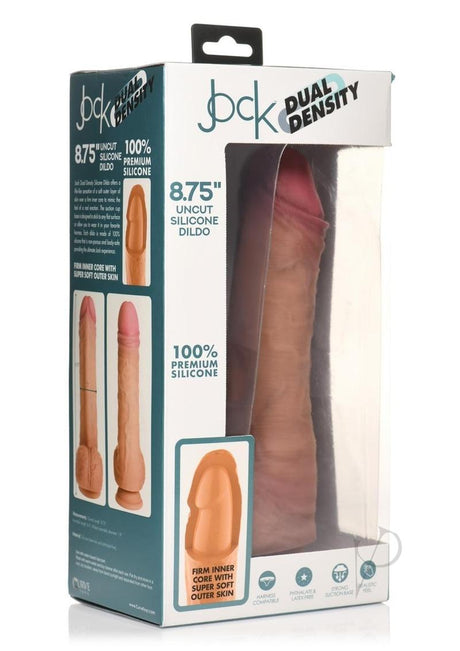 JOCK Dual Density Uncut Dildo with Balls 8.75in - Caramel