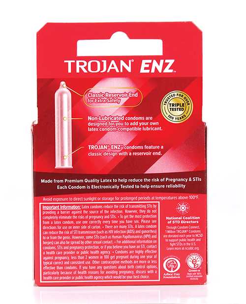 Trojan Condom Regular Non Lubricated 3 Pack