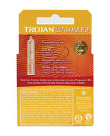 Trojan Condom Stimulations Ultra Ribbed Lubricated 3 Pack