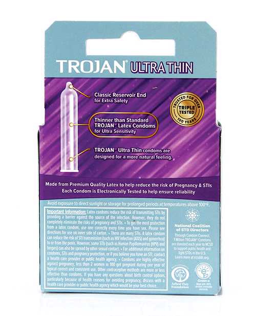 Trojan Condom Sensitivity Ultra Thin Lubricated 3 Pack