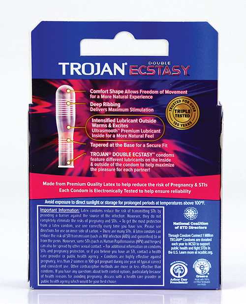 Trojan Double Ecstasy Condoms 3 Pack