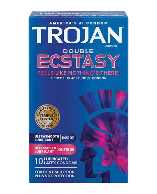 Trojan Double Ecstasy Condoms - Box of 10