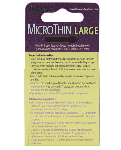 Kimono MicroThin Large Condoms 3 Pack