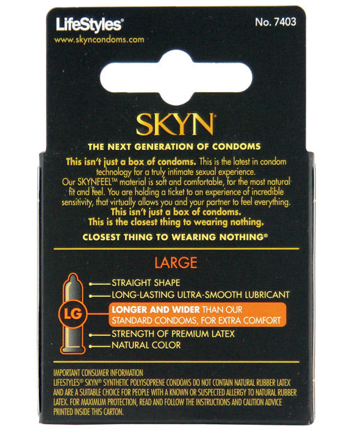 Lifestyles Skyn Elite Large Non Latex Lubricated Condoms 3-Pack