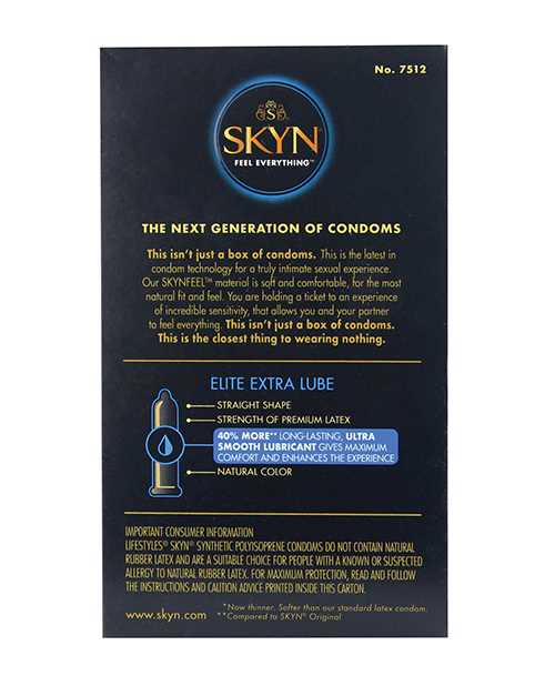 Lifestyles SKYN Elite Extra Lubricated Condoms - Box of 12