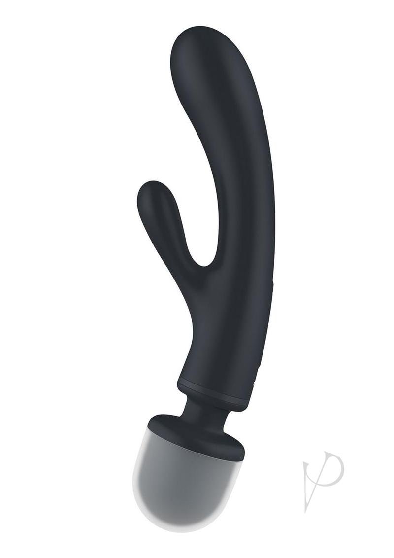 Satisfyer Triple Lover Rechargeable Silicone Rabbit Vibrator - Grey