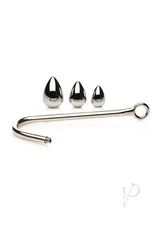 Master Series Anal Hook Trainer with 3 Plugs - Stainless Steel