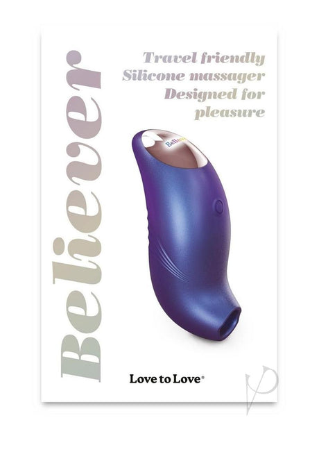 Love to Love Believer Rechargeable Silicone Clitoral Stimulator - Iridescent Night Blue