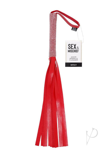 Sex and Mischief Amor Sparkle Flogger - Red