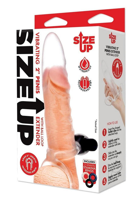 Size Up Clear View Vibrating Penis Extender 2in