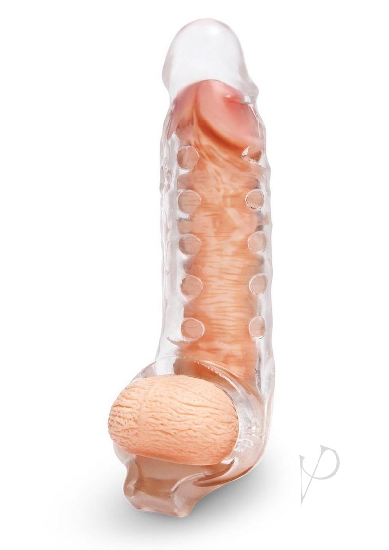 Size Up Studded Clear View Penis Extender with Ball Loop 1in