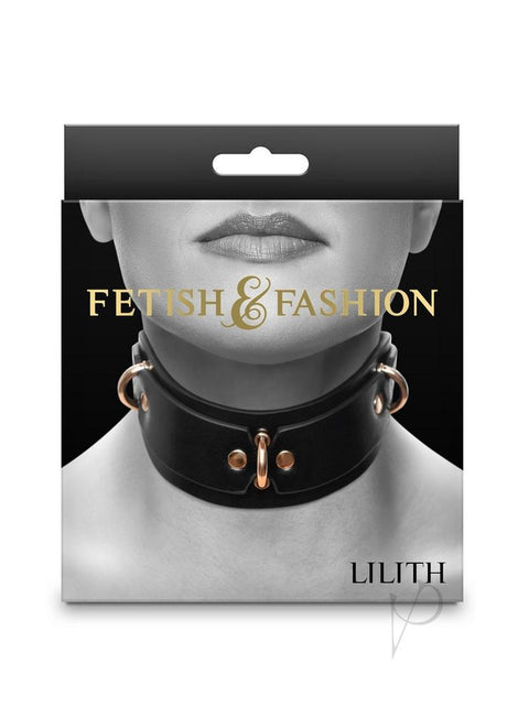 Fetish and Fashion Lillith Collar - Black/Gold