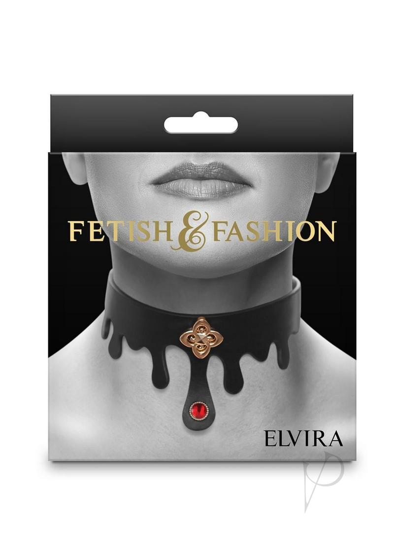 Fetish and Fashion Elvira Collar - Black/Gold