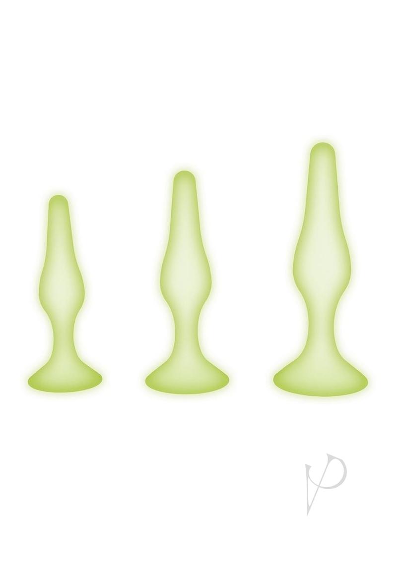 WhipSmart Glow in the Dark Silicone Anal Training Kit (3 Piece) - Green