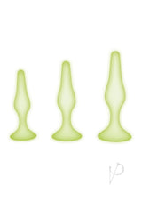 WhipSmart Glow in the Dark Silicone Anal Training Kit (3 Piece) - Green