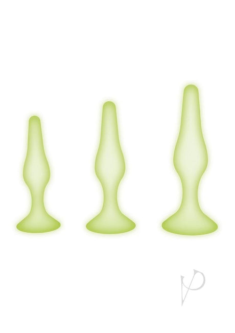 WhipSmart Glow in the Dark Silicone Anal Training Kit (3 Piece) - Green