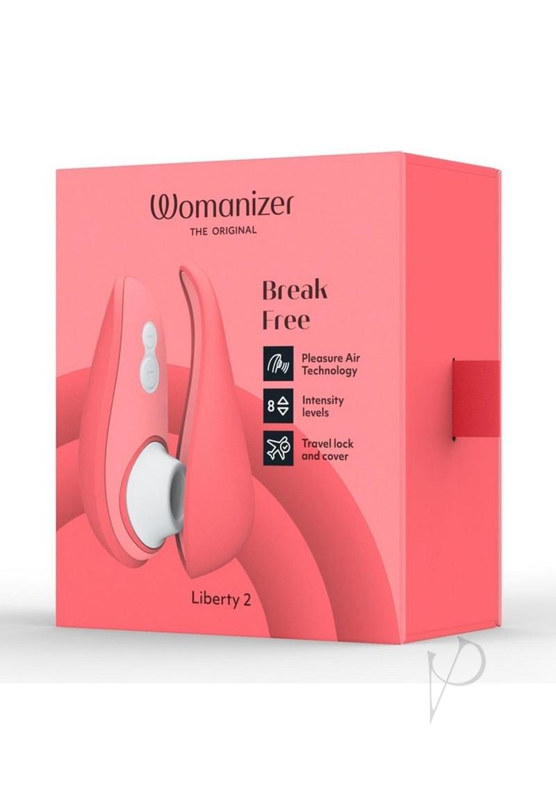 Womanizer Liberty 2 Rechargeable Silicone Clitoral Stimulator - Vibrant Rose