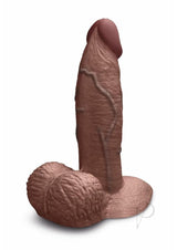 B-Vibe Slipskin Realistic Silicone Girthy Dildo 6in - Chocolate
