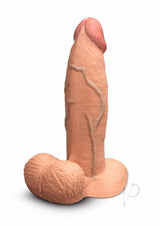B-Vibe Slipskin Realistic Silicone Girthy Dildo 7in - Caramel