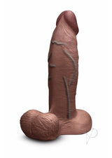 B-Vibe Slipskin Realistic Silicone Girthy Dildo 8in - Chocolate