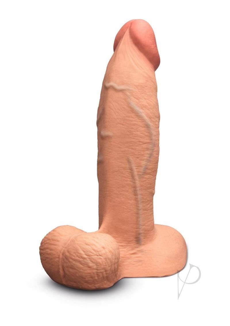 B-Vibe Slipskin Realistic Silicone Girthy Dildo 8in - Caramel