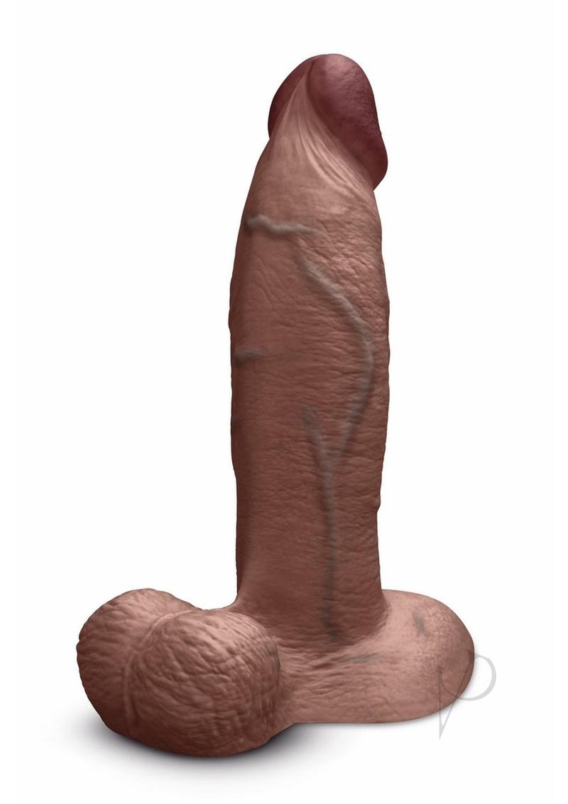 B-Vibe Slipskin Realistic Silicone Girthy Dildo 9in - Chocolate