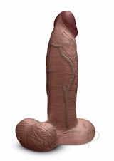B-Vibe Slipskin Realistic Silicone Girthy Dildo 9in - Chocolate