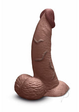 B-Vibe Slipskin Realistic Silicone Curved Dildo 6.5in - Chocolate