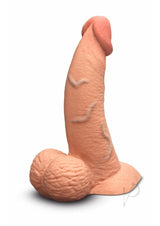 B-Vibe Slipskin Realistic Silicone Curved Dildo 6.5in - Caramel
