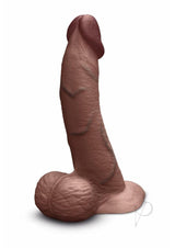 B-Vibe Slipskin Realistic Silicone Curved Dildo 8in - Chocolate