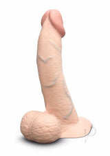 B-Vibe Slipskin Realistic Silicone Curved Dildo 8in - Vanilla