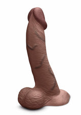 B-Vibe Slipskin Realistic Silicone Curved Dildo 10in - Chocolate