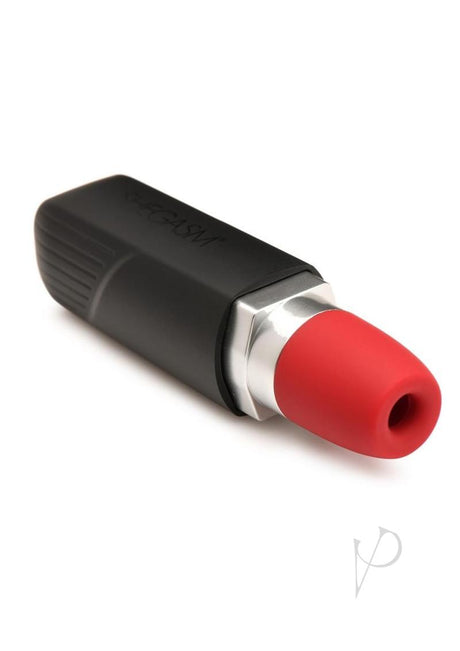 Shegasm Pocket Pucker Silicone Rechargeable Lipstick Clitoral Stimulator - Red/Black