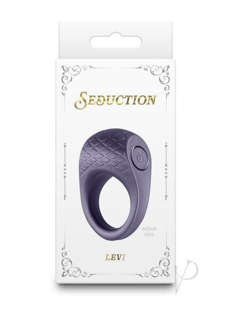 Seduction Levi Rechargeable Silicone Cock Ring - Gray