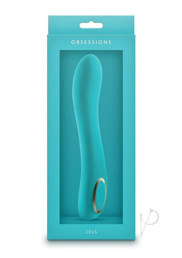 Obsessions Zeus Rechargeable Silicone Vibrator - Aqua